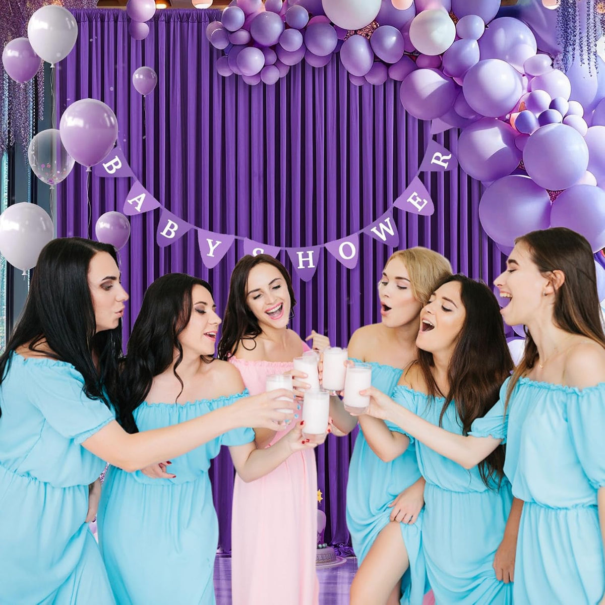10 x 10 Feet Purple Backdrop Curtain for Partie, Background Curtains for Photoshoot, Birthday
