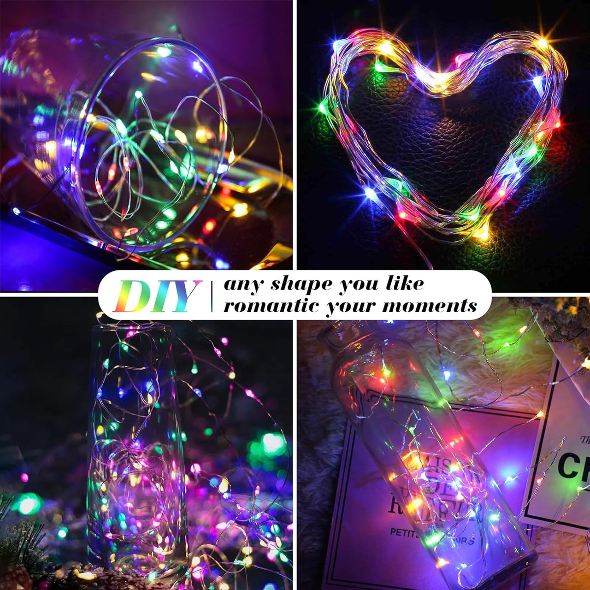 ZGWJ 12 Pack Fairy Lights Battery Operated, 7ft 20 Mini LED Fairy String Lights Silver Wire 3 Modes