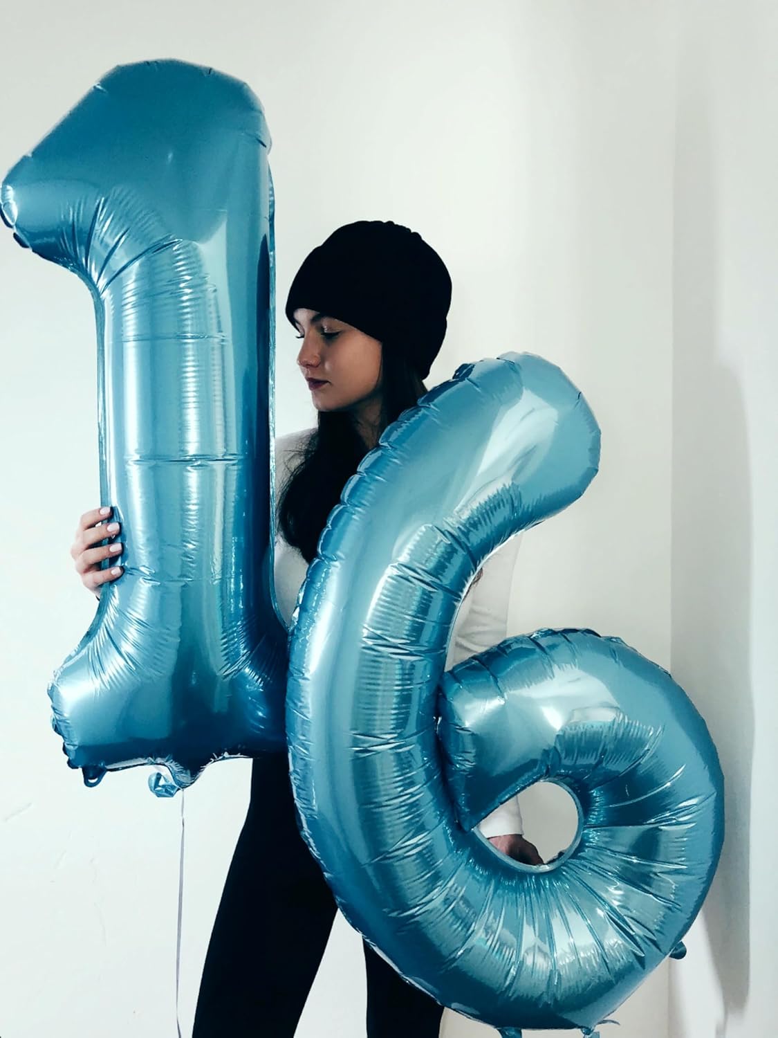 2026 Blue 40 Inch Mylar Foil Number 6 Balloon, Birthday Balloons for 6 16 Boy Girl Party
