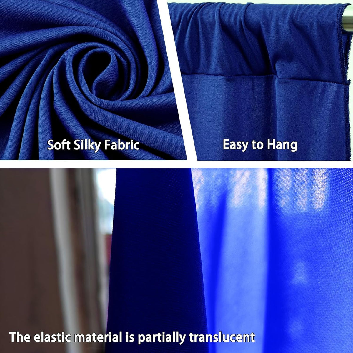 10 x 10 Feet Blue Backdrop Curtain for Partie, Background Curtains for Photoshoot, Birthday