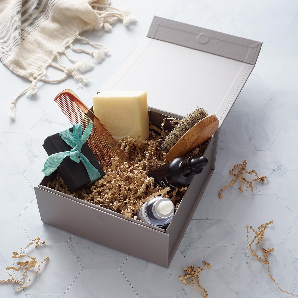 CECOBOX - Gift Boxes with Lids for Presents 6"x6"x2.75" - Matte, Collapsible Magnetic Closure Gift