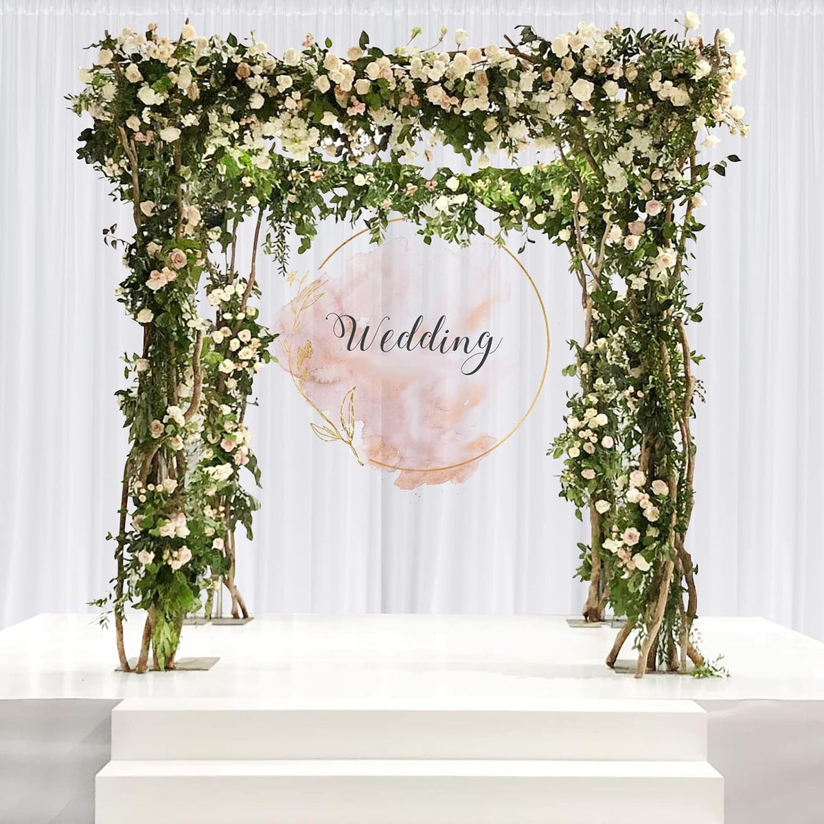 White Backdrop Curtain for Wedding Decor Holiday Party - White Wedding Backdrop Polyester