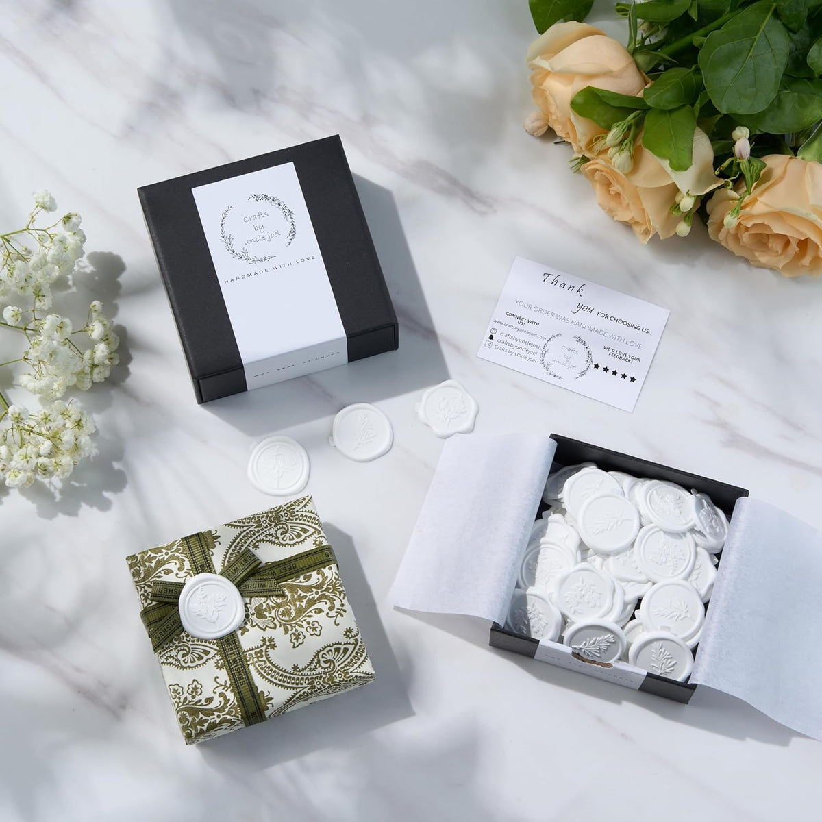 Wax Seal Stickers (60 Pcs, 3 Designs in 1 Pack) Premium Envelope Seal Stickers for Wedding