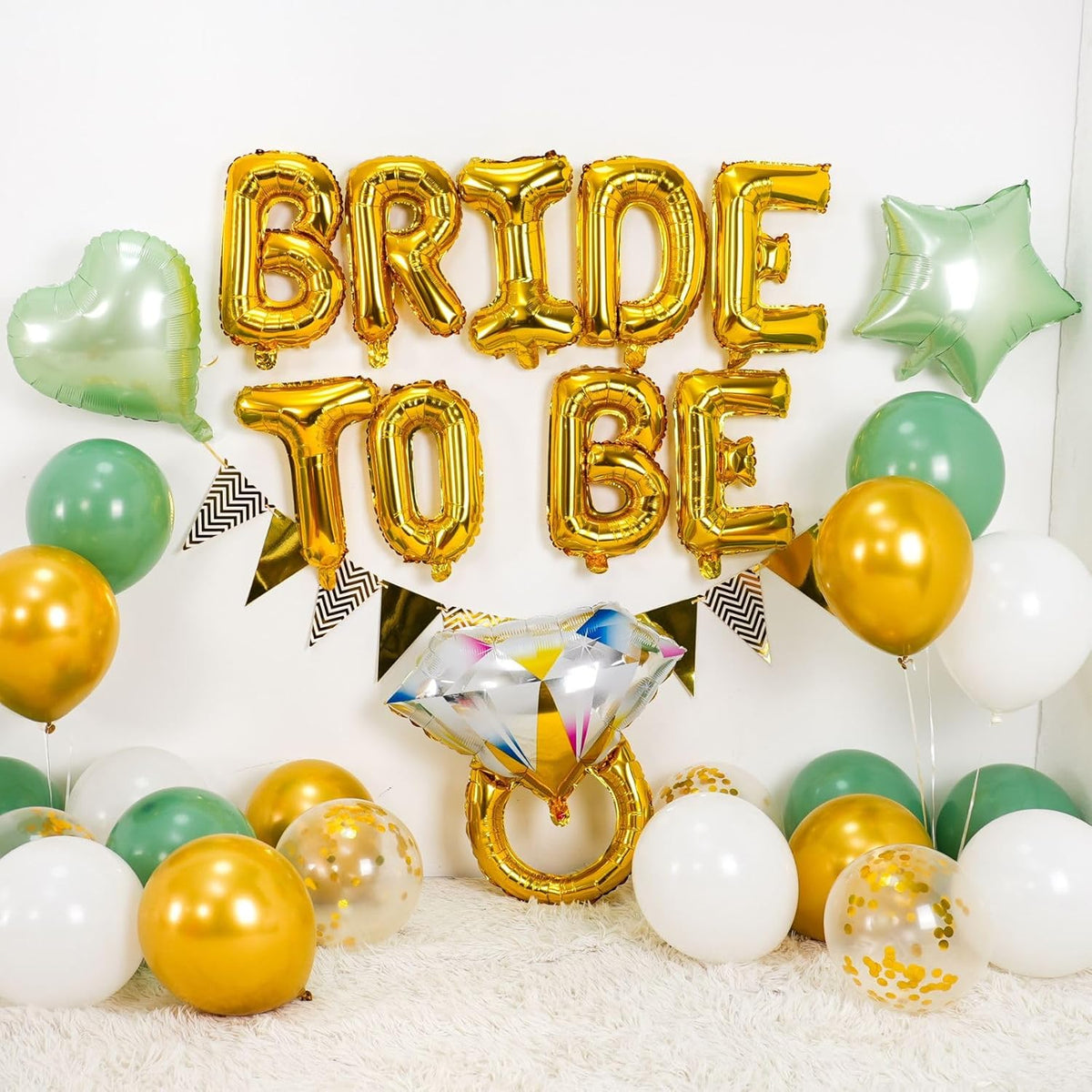 Bridal Shower Decorations Sage Green,Bachelorette Party Decor with Bride To Be Letter Balloons