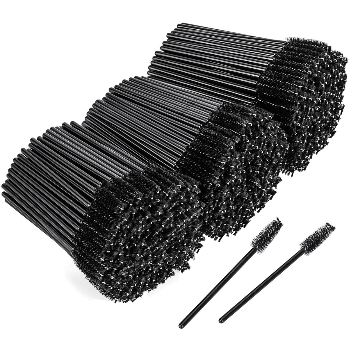 BTYMS 500 Pieces Disposable Mascara Wands Eyelash Brush Brow Brushes Applicators Lash Spoolies for