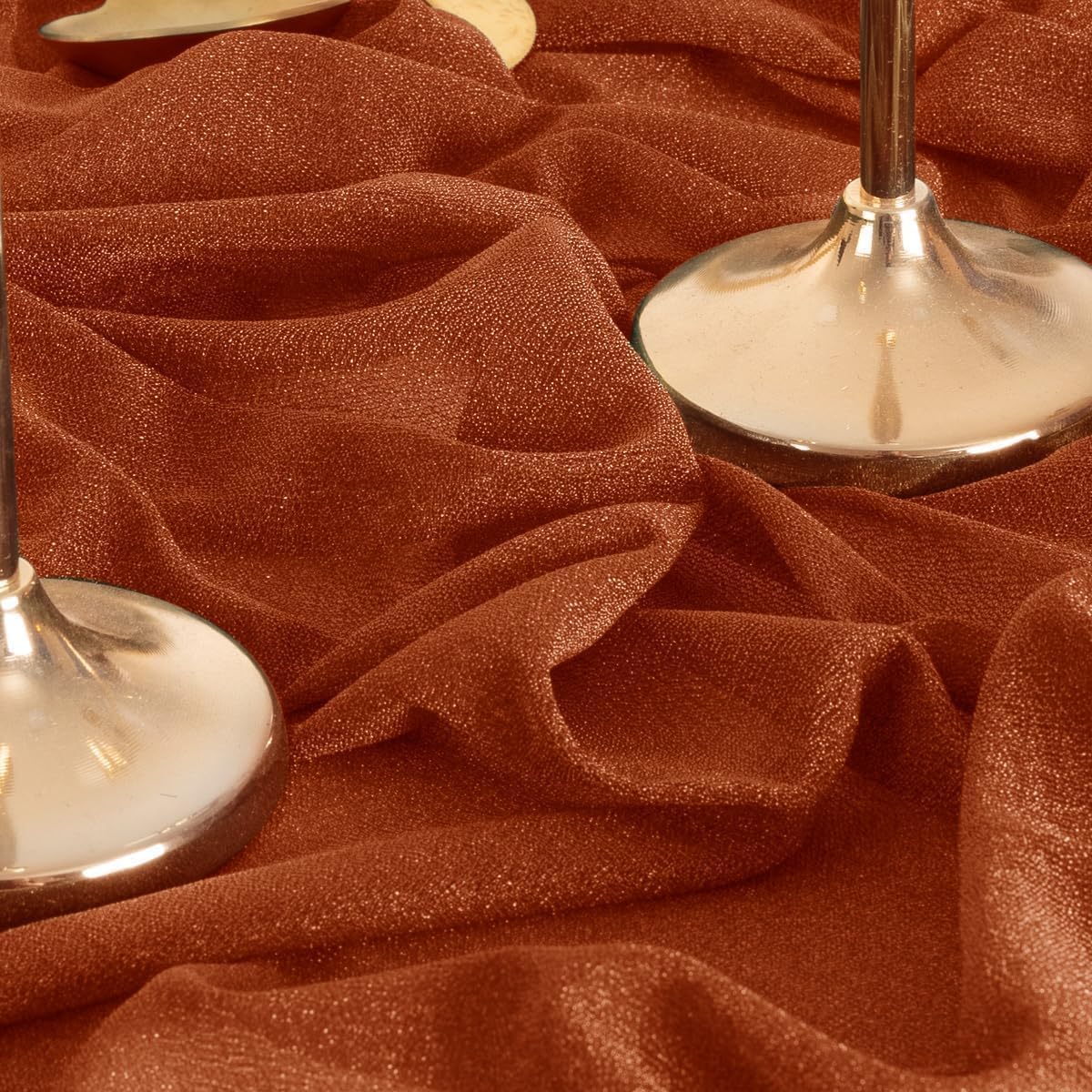 MLMW Fall Wedding Arch Draping Fabric 2 Panels 29" x 20Ft Burnt Orange Terracotta Sheer Wedding