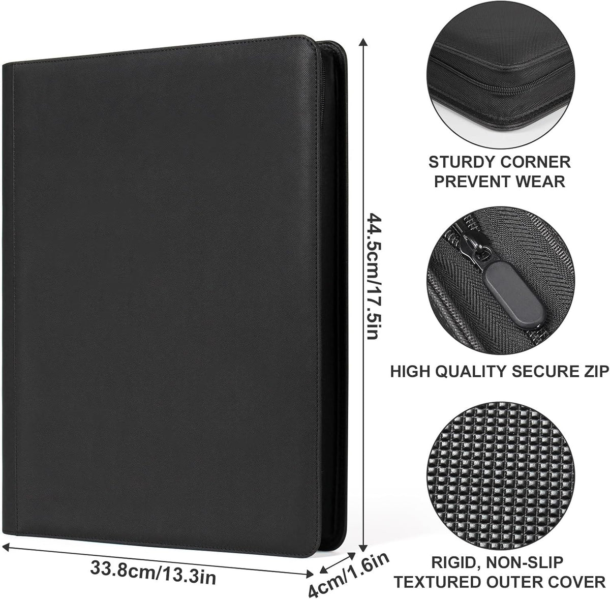 Premium Card Binder 16 Pocket, GEAoffice PU Cover Trading Card binder for 1000+ Cards, Sturdy Card