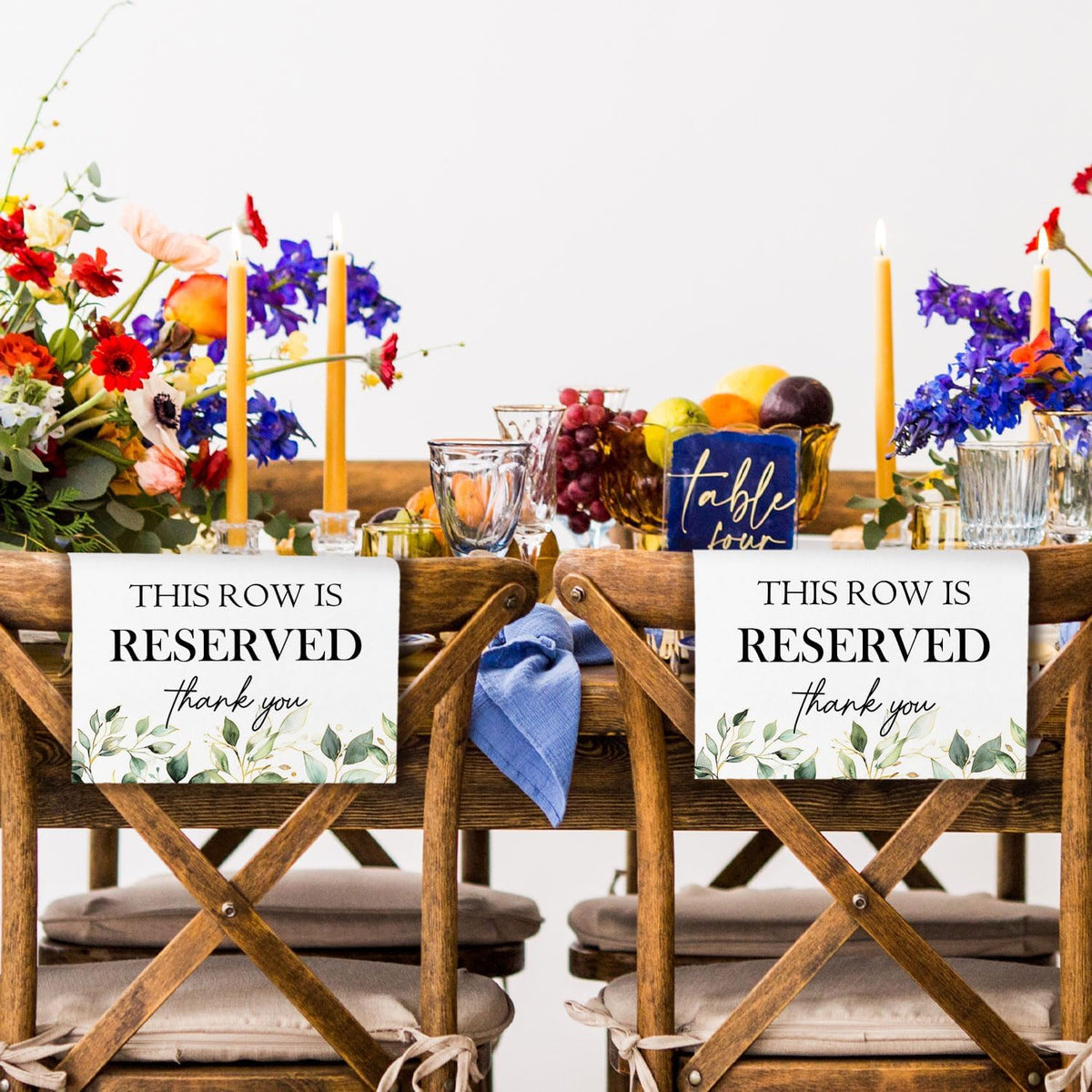 Reserved Seating Chair Signs, This Row Is Reserved Pew Cloths Seating Placeholder for Church Pews