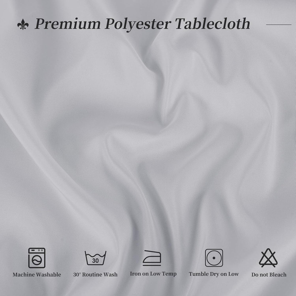 12 Pack Round Tablecloth 90 Inch - Light Grey Polyester TableCloth for Round Table, Premium Light
