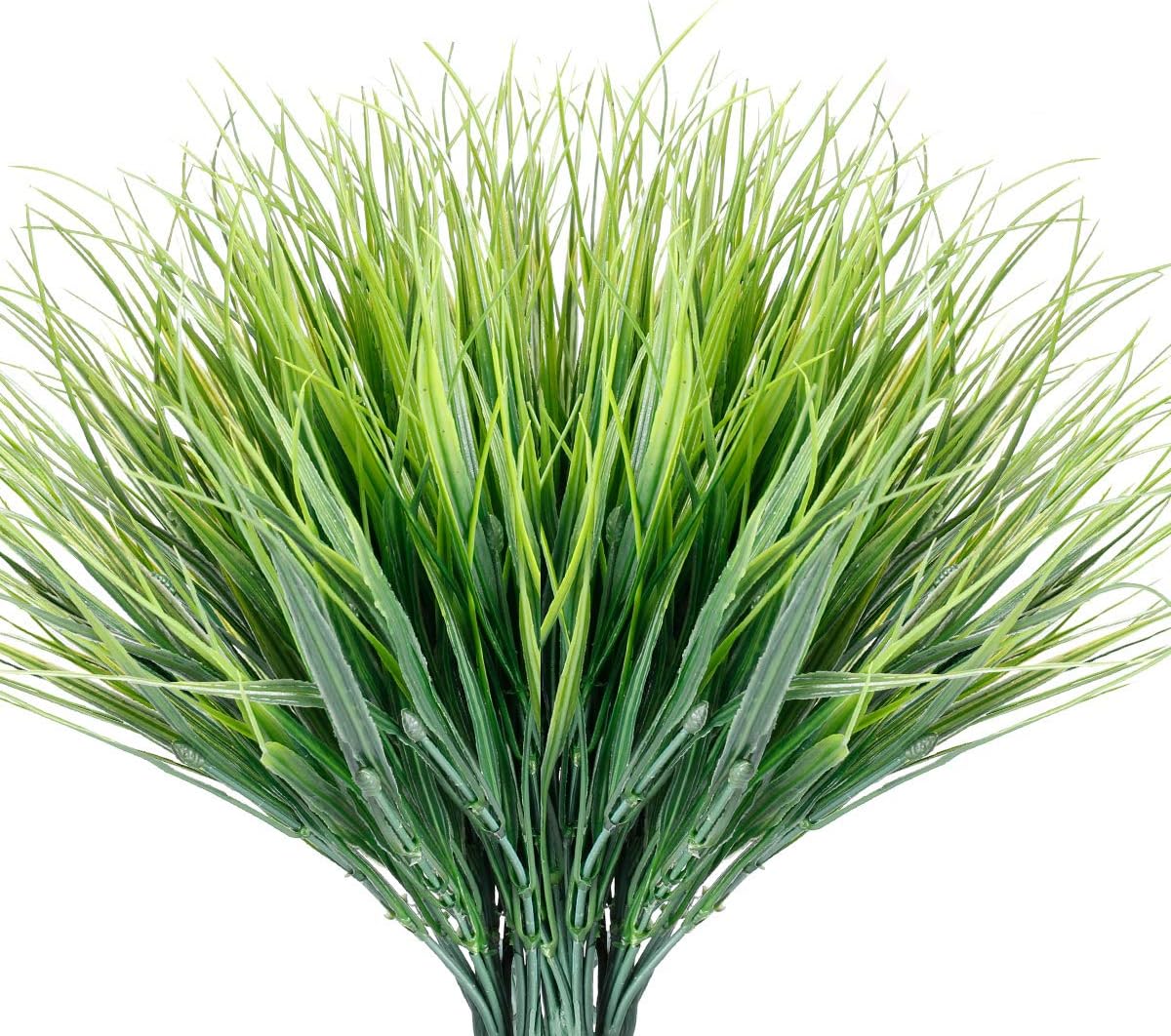 12 Bundles Artificial Grasses Outdoor UV Resistant Fake Grass No Fade Faux Plastic Plants Garden