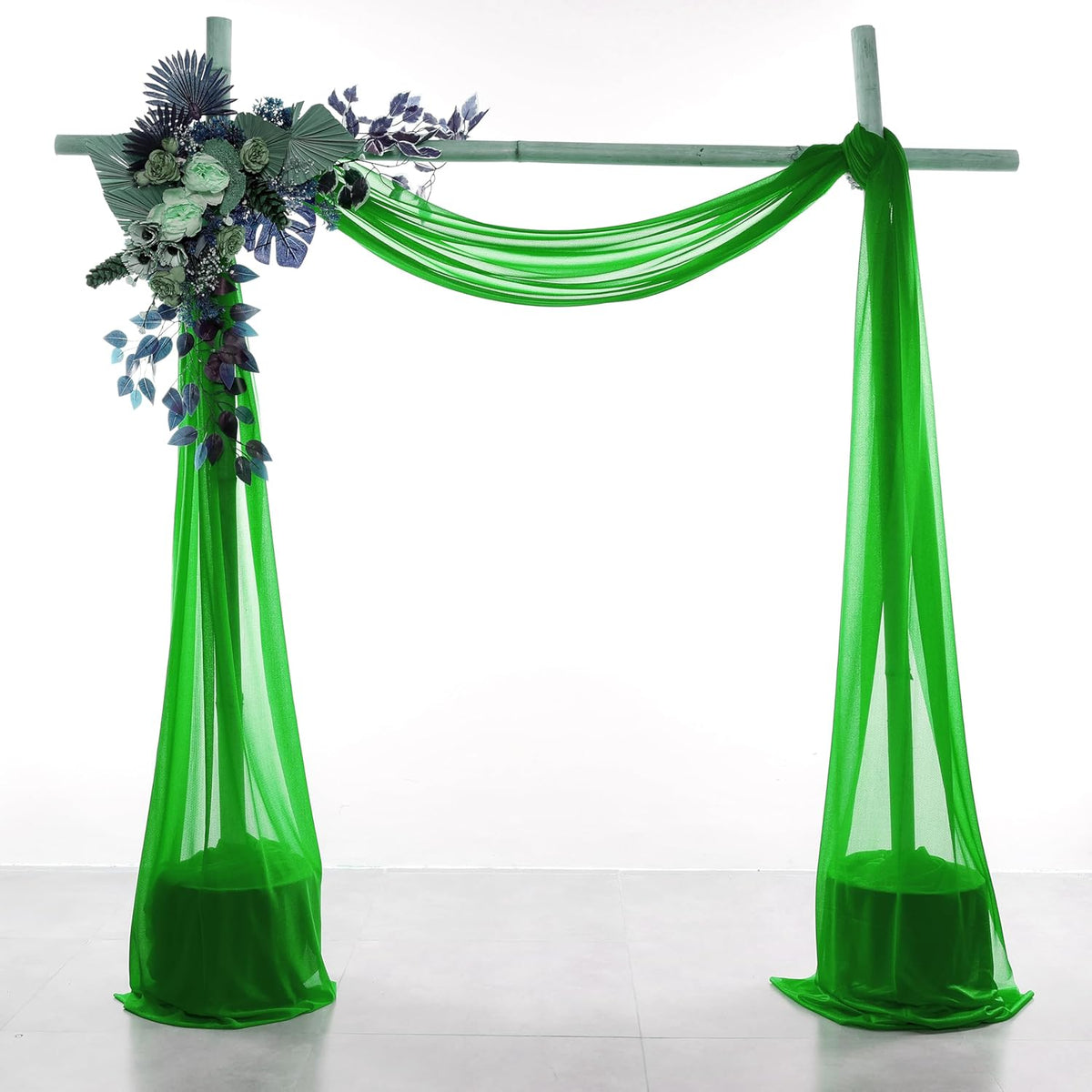 VDS Pack of 2 Panel (30 Inch X 30 Feet) Wedding Arch Draping Fabric Sheer Chiffon Fabric Drapery