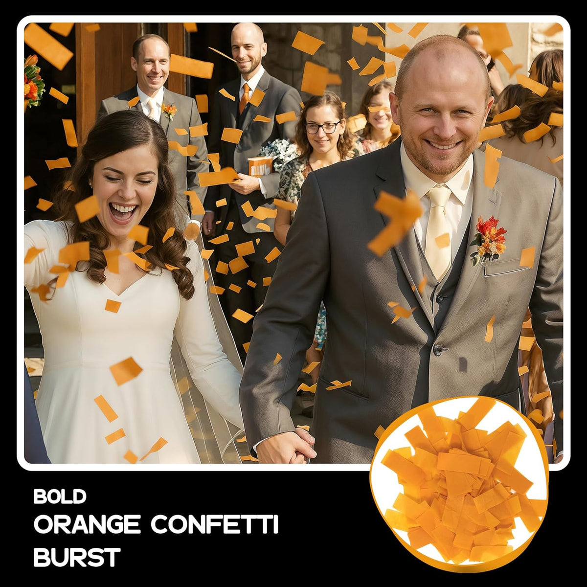 Orange Tissue Paper Confetti - Rectangular Fluttering Biodegradable Confetti for Cannon and