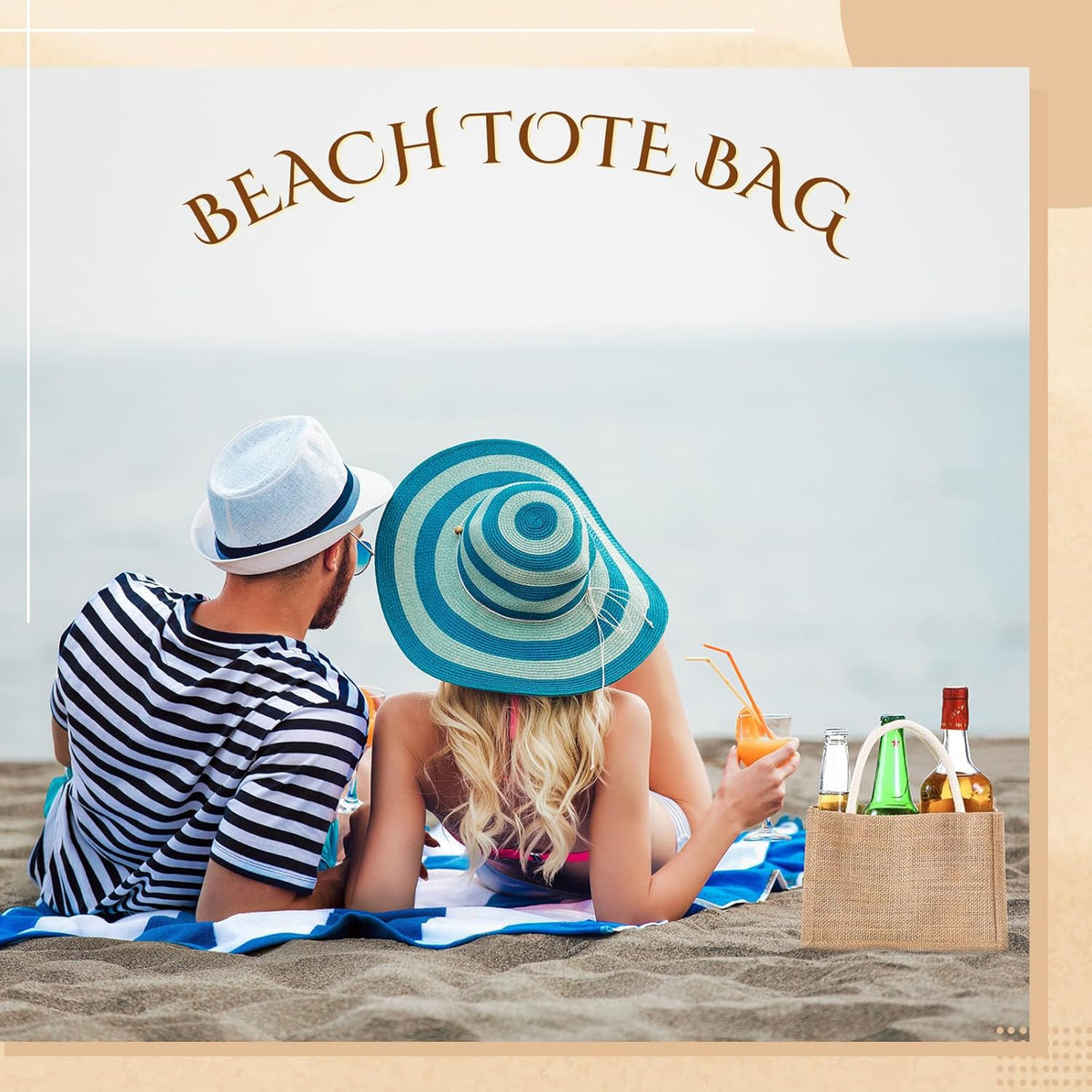 Cunno 24 Pcs Burlap Tote Bag Mini Jute Reusable Waterproof Bag with Handles Small Blank Canvas for