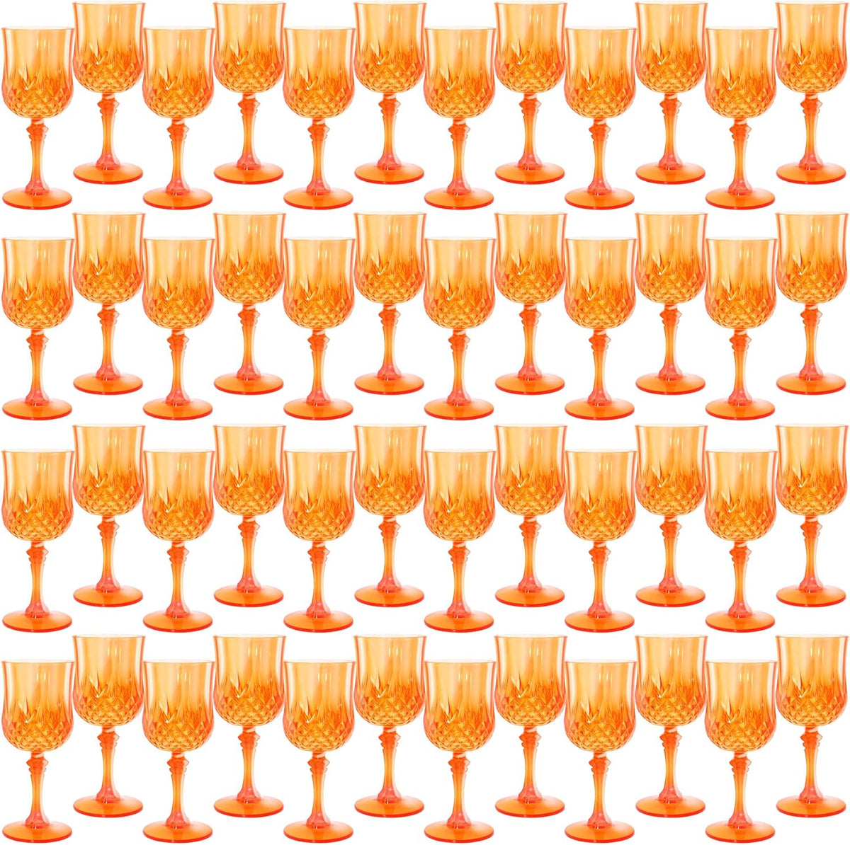 Plastic Wine Glasses，Plastic Goblets Vintage Style Cordial Drinking Glasses for Wedding Reception