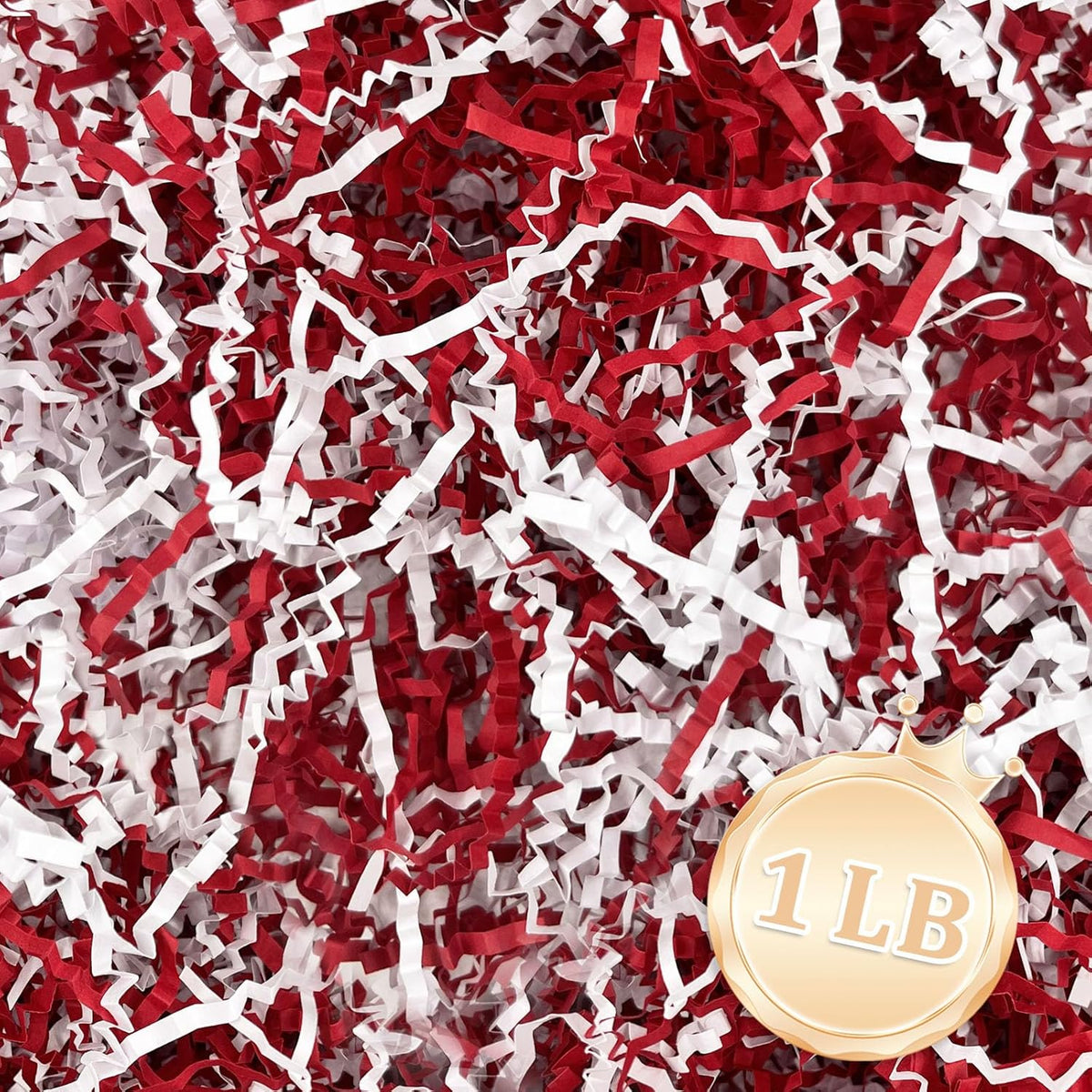 Zankubom 1 LB Crinkle Cut Paper Shred Filler Great for Gift Wrapping, Basket Fillers, Birthday