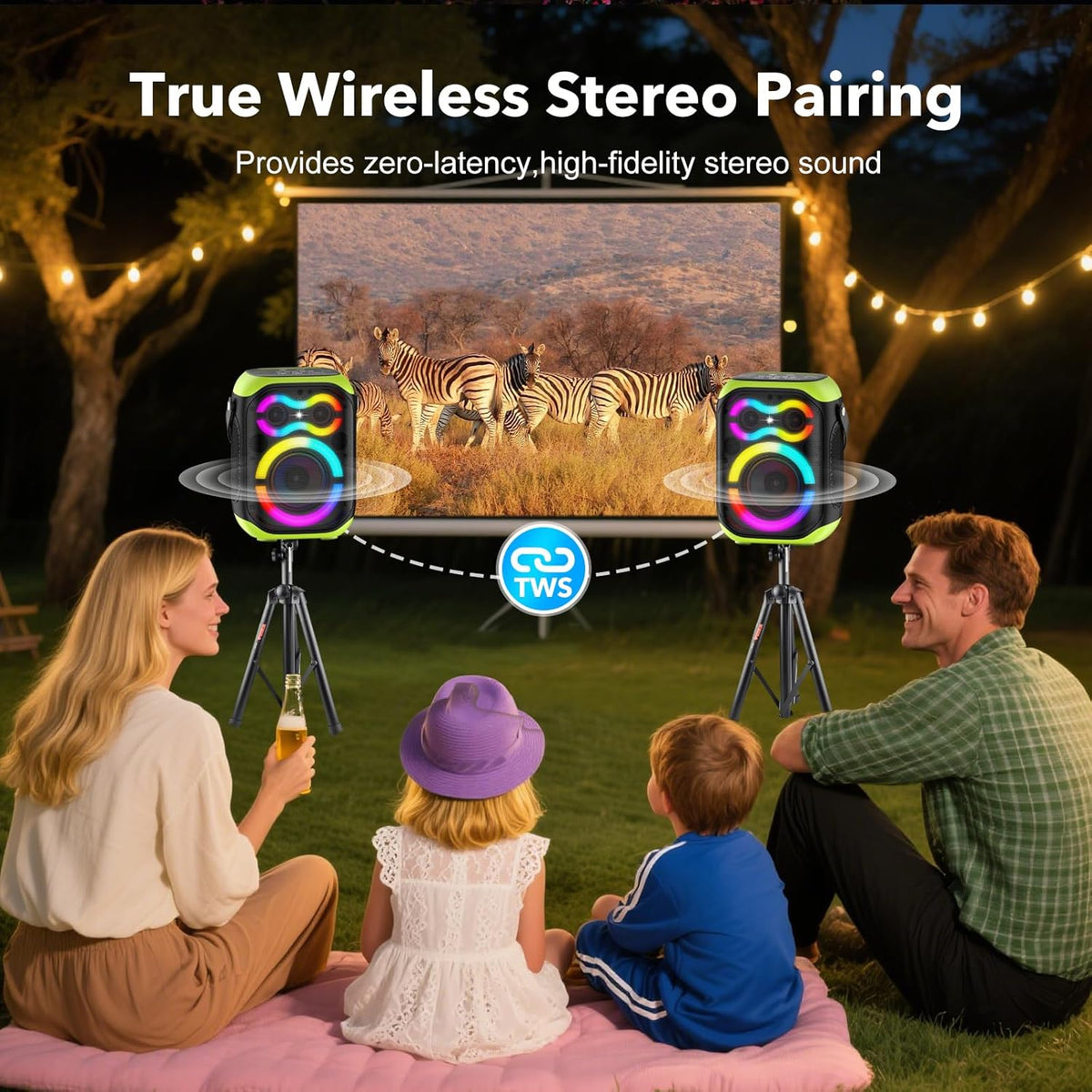 Portable Bluetooth Speakers 80W Big Powerful Wireless Outdoor Loud Stereo Deep Bass Sound Boombox