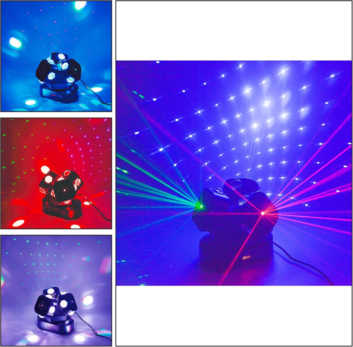 Moving Head DJ Light DMX 512 Strobe Lighting LED with Sound Activated Party RGBW Beam Lights Stage