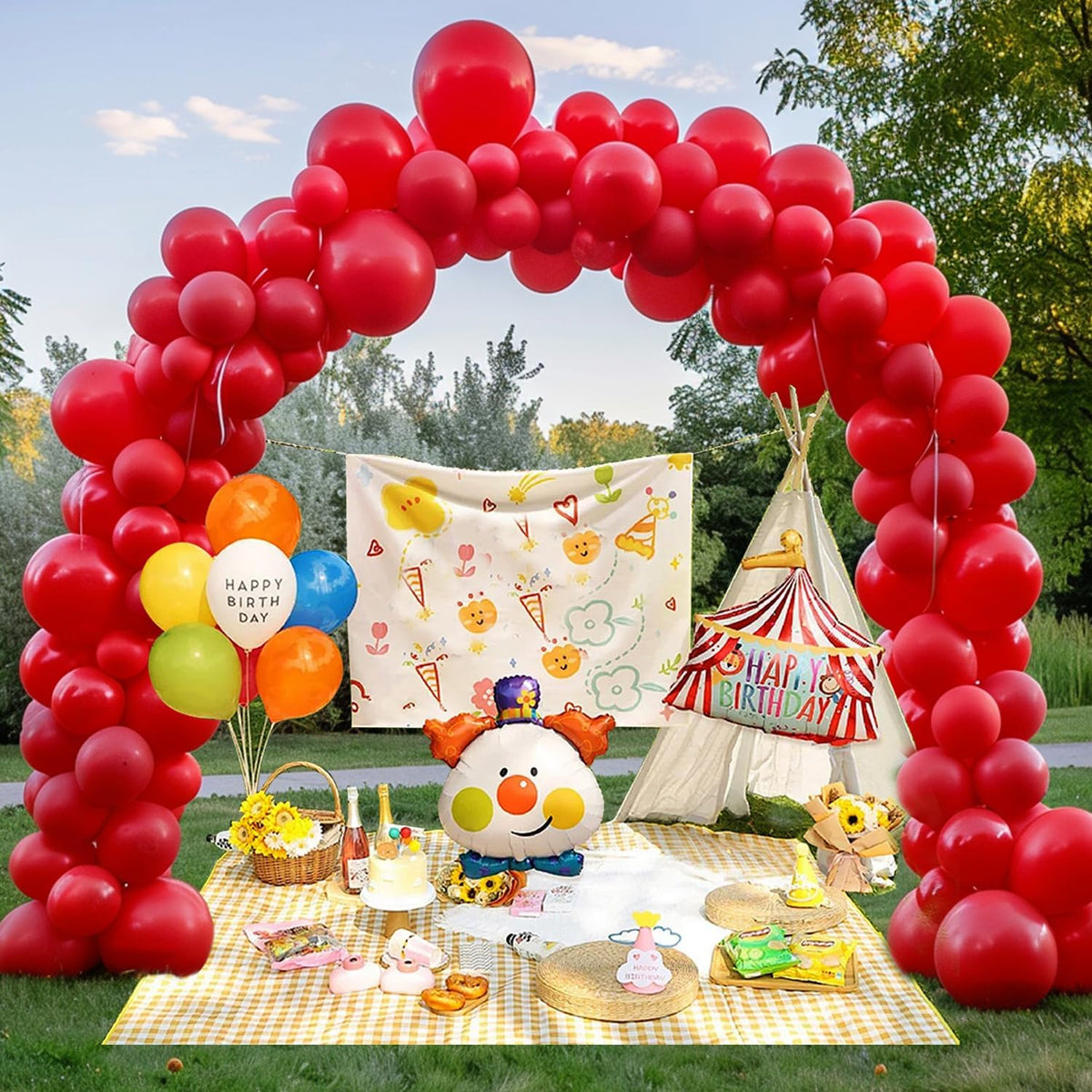 110pcs Red Balloons 12 Inch Bright Red Latex Balloon Garland Arch Kit for Birthday Baby Shower