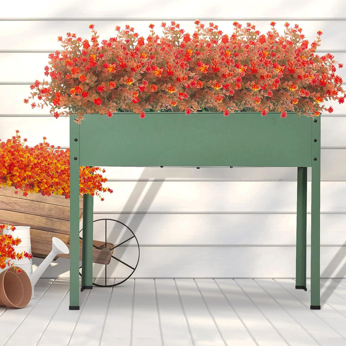 Artificial Fall Flowers, Fake Outdoor UV Resistant Autumn Plants for Home Kitchen Christmas