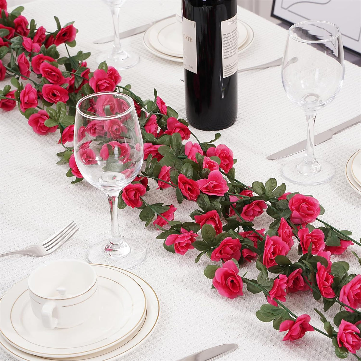 10 Pcs 82FT Flower Garland, Artificial Rose Garland Flowers Plants Fake Flower Hanging Rose Ivy