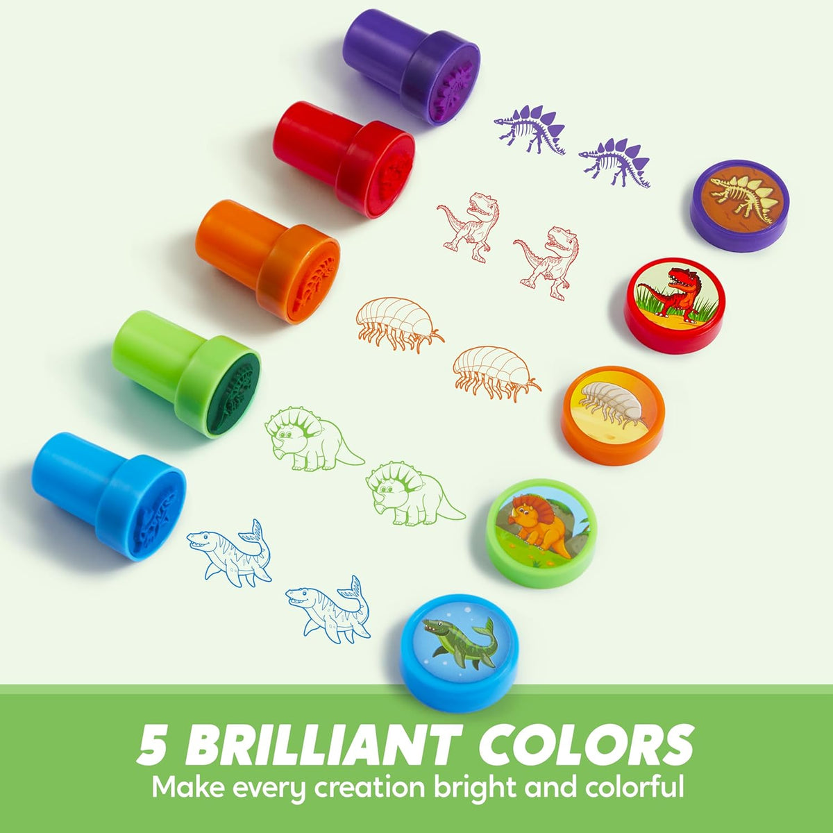 JOYIN 50PCS Dinosaur Stamps for Kids, 50 Different Designs, Fossils, Sea Creatures, Stamps for