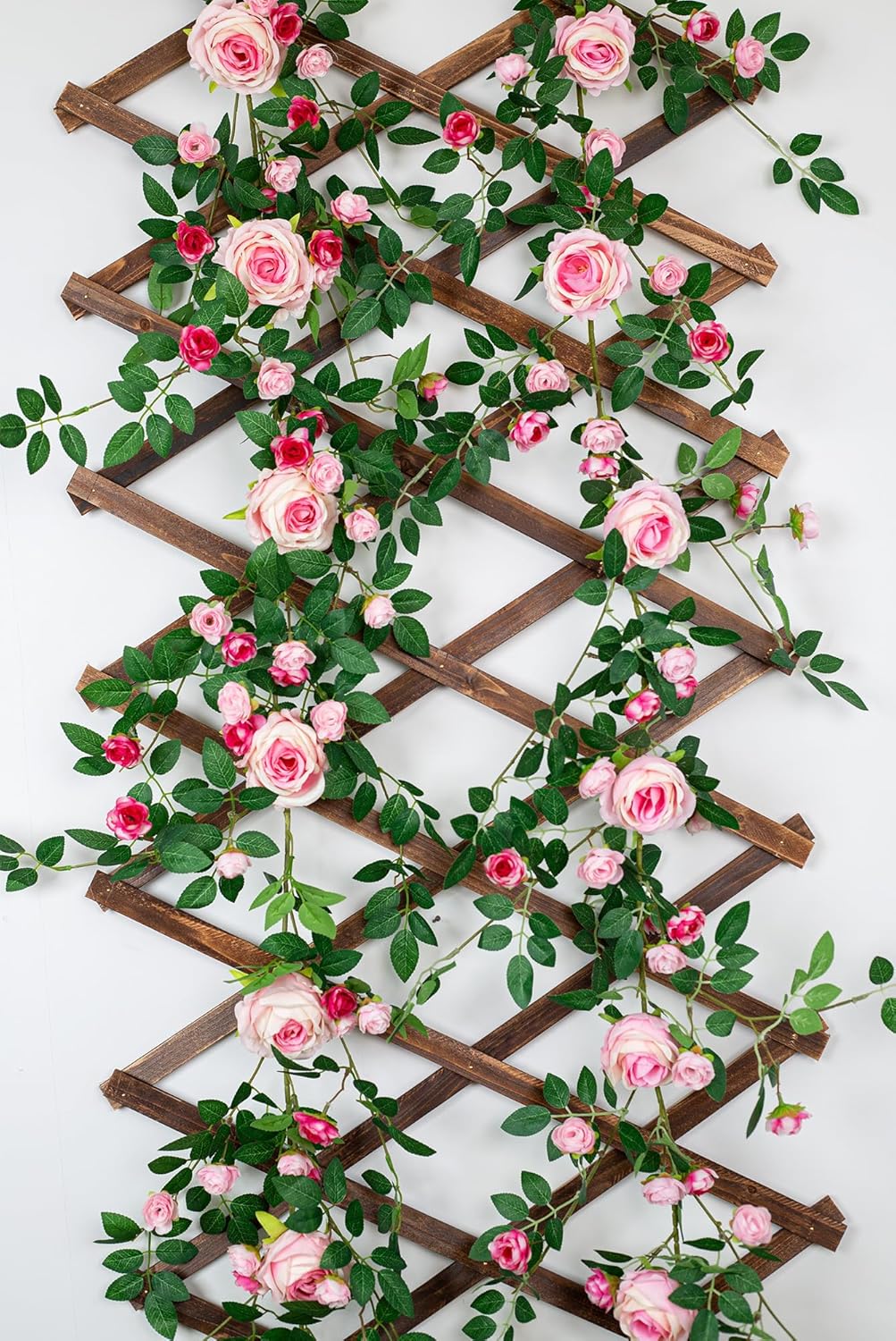 6FT Pink Flower Garland Artificial Rose Vines Hanging Floral Garland for Home Decor Wall Trellis