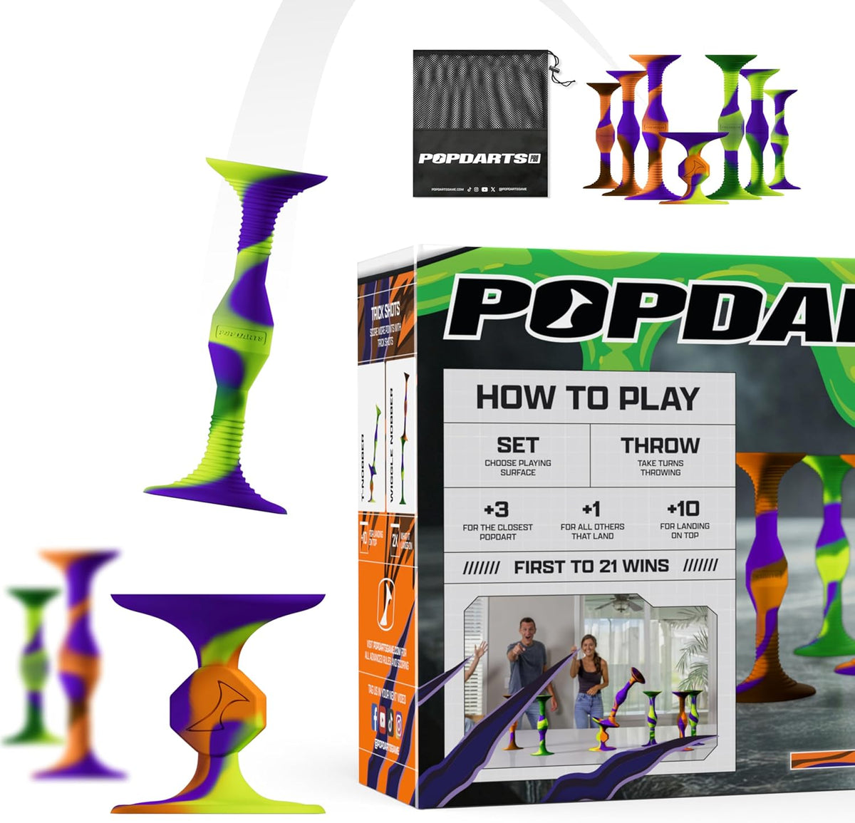 Popdarts PRO Pack Game Set (Halloween) - Indoor, Outdoor Suction Cup Throwing Game - Competition