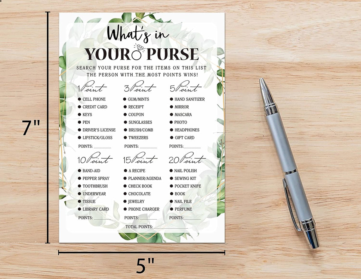 Bridal Shower Game Cards, Tropical Jungle Theme Engagement Party Cards for Wedding, Set of 30