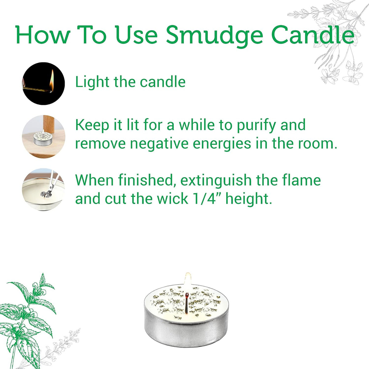 SOUL STICKS 12 Pack Little Smudgies Tealight Candles Smudge Candle for Cleansing House, Meditation