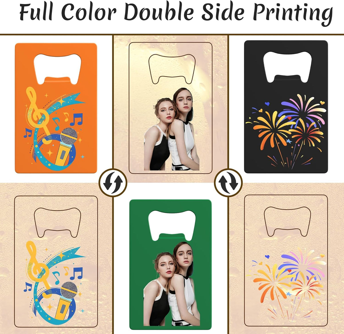 4-100 Pcs Personalized Bottle Opener, Custom Stainless Steel Credit Card Bottle Opener, Full Color