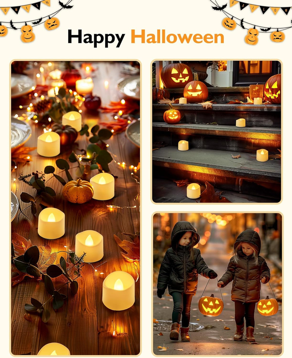 Homemory 24pcs Remote Timer LED Tea Lights Candles, 400+Hours Flickering Flameless Battery Operated