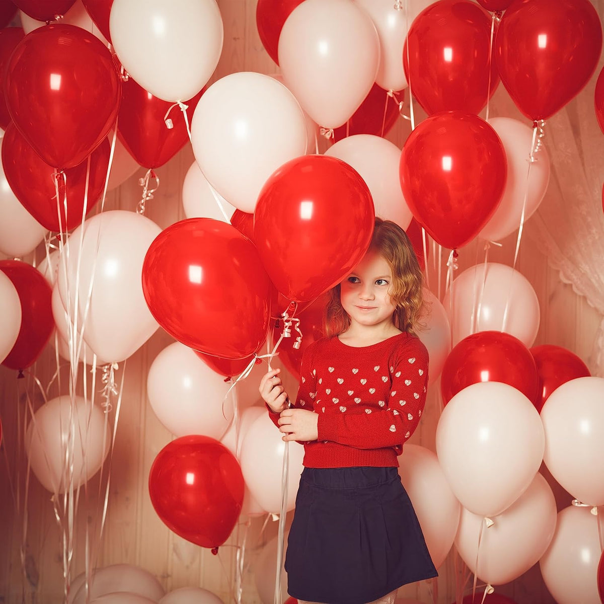 100pcs Red Balloons, Helium Quality 12 inch Red Latex Party Balloon for Birthday, Anniversary
