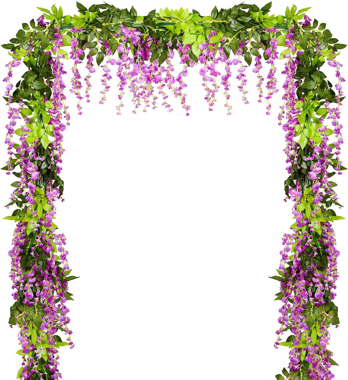 DearHouse 4Pcs 6.6Ft/Piece Artificial Flowers Silk Wisteria Garland Artificial Wisteria Vine Rattan