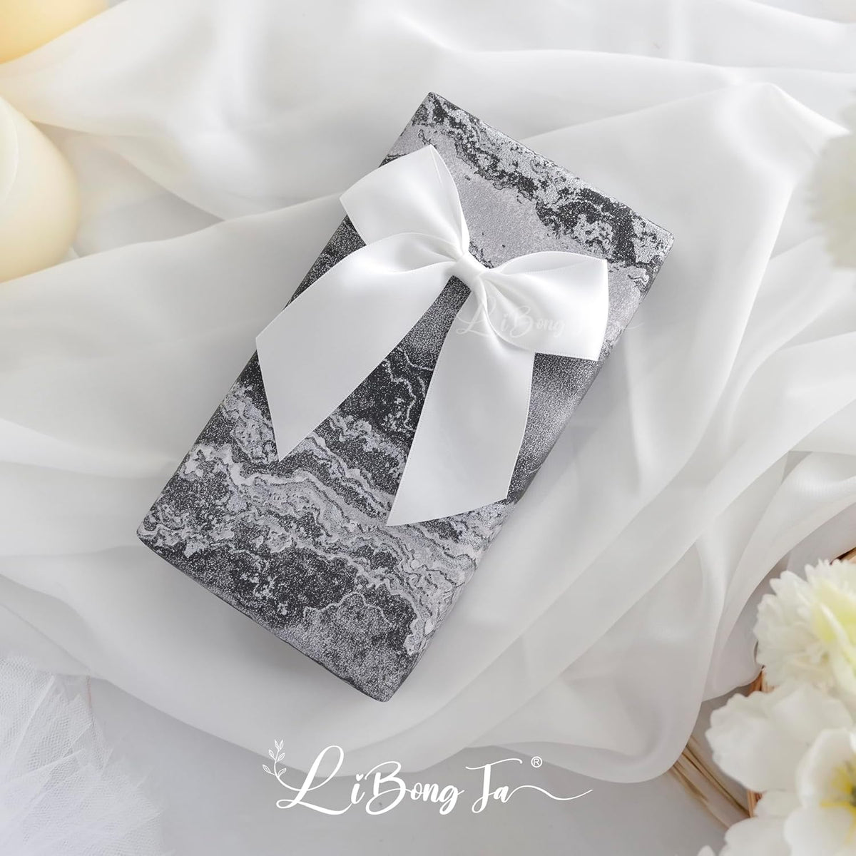 4.5" Satin Ribbon White Bows for Gift Wrapping, Twist Tie Bows, Cute Bows for Crafts, Party Favors