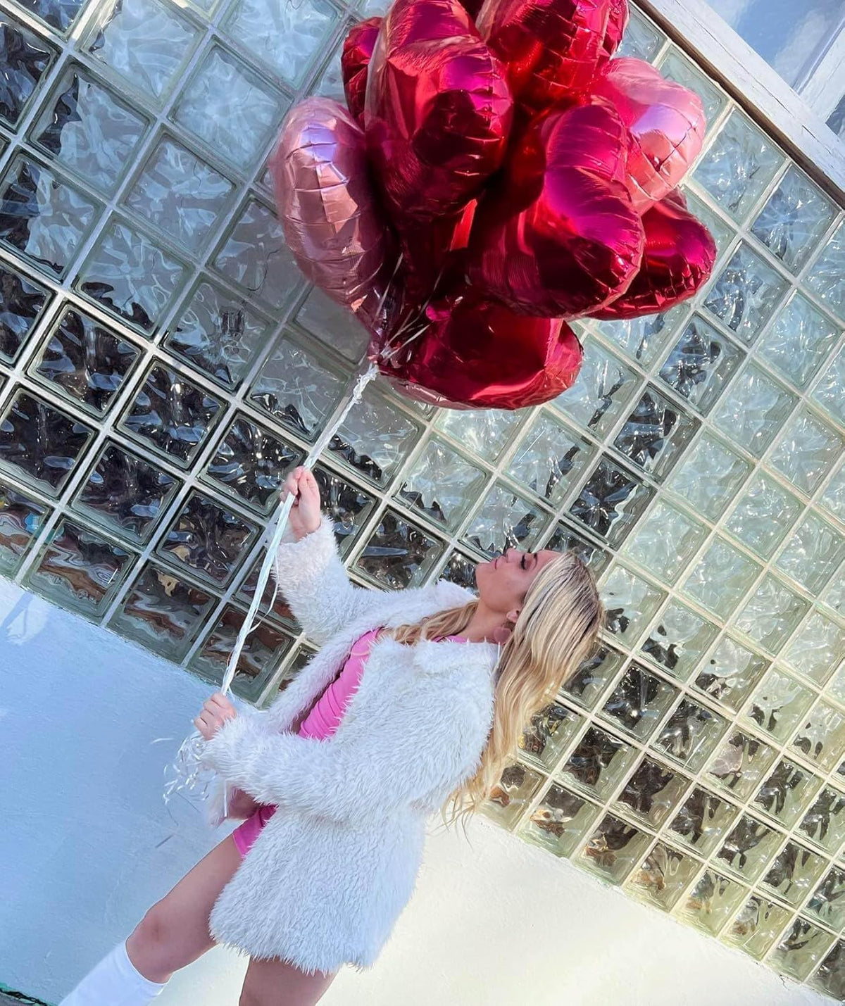 Red Heart Shaped balloons Pack of 10,18 Inch Love Valentine Balloons Pink Heart Romantic Balloons