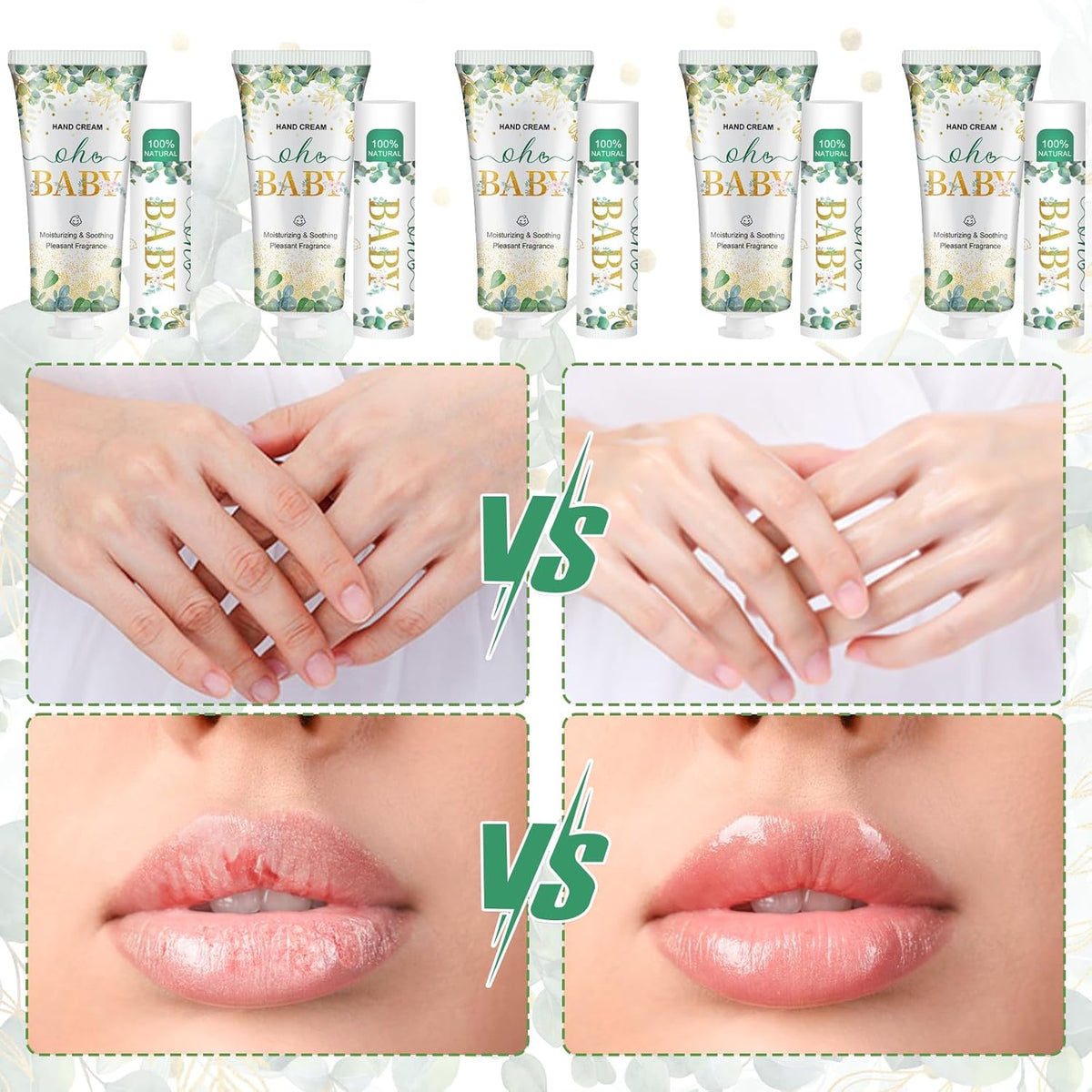 VESPRO 50 Pack Hand Cream Bulk and Lip Balm Bulk Gifts Sets, Baby Shower Favors and Bridal Shower