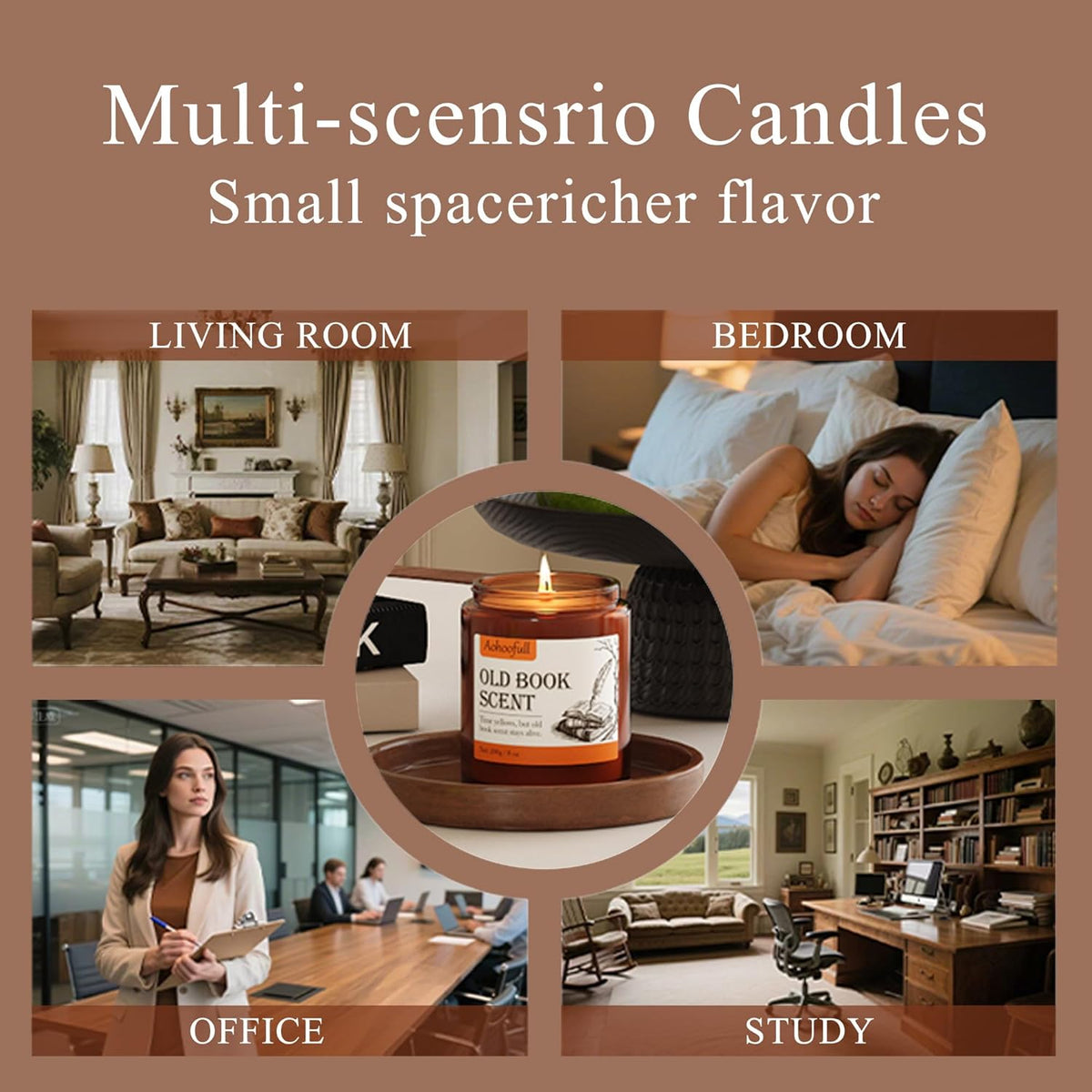 Scented Candles Gifts for Book Lovers,Soy Wax Candles,Inspired Gift Ideas for Readers,Women