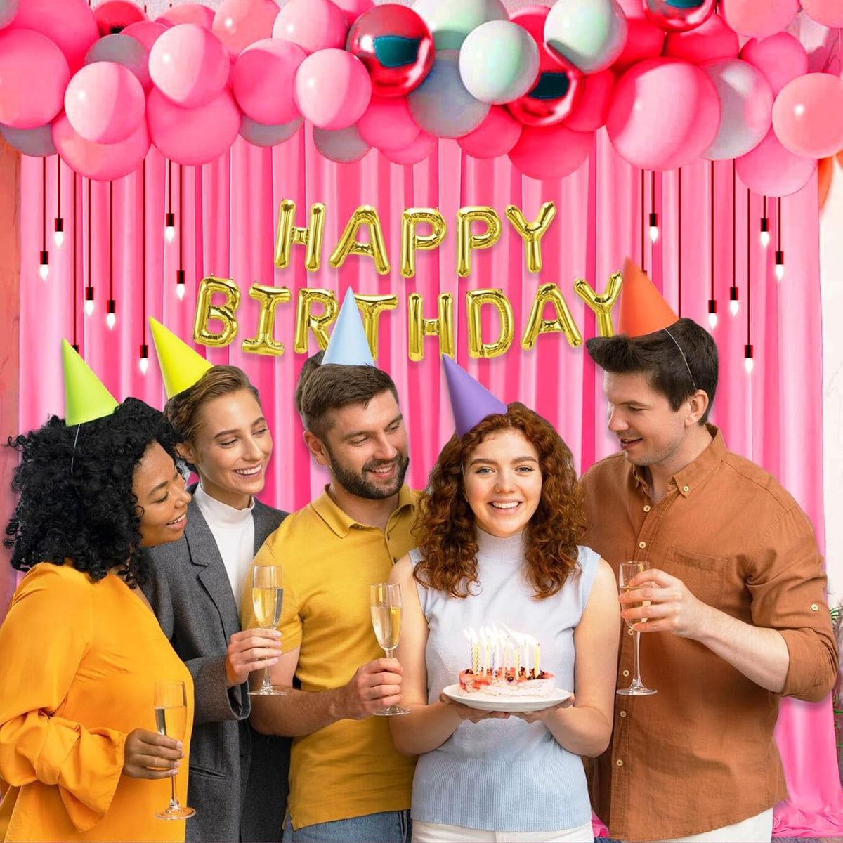 10 x 10 Feet Pink Backdrop Curtain for Partie, Background Curtains for Photoshoot, Birthday