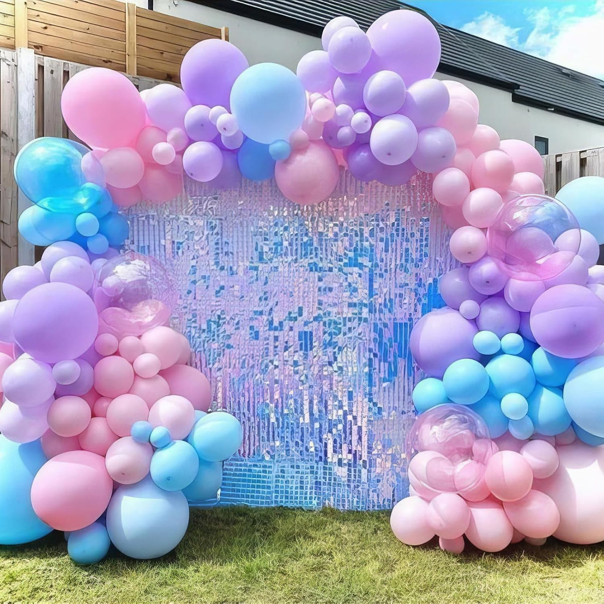 Mermaid Balloons, 50Pcs 12 Inchs Baby Pink Purple Blue Confetti Balloons for Girls Princess
