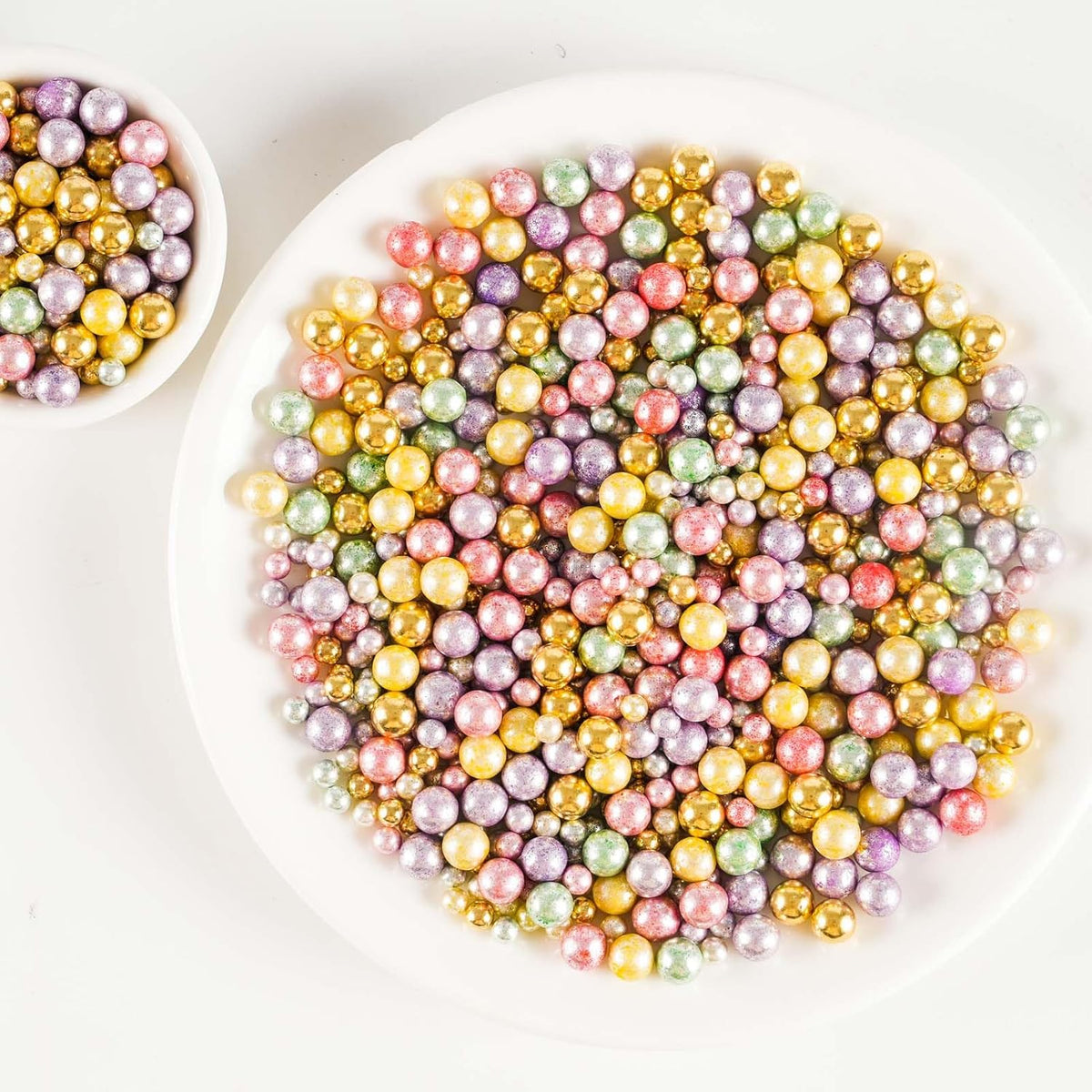 Kasvan Pastel Pearl Sugar sprinkles - Edible Candy Pearls 130g/4.58 Oz, Mix Size Cake Candy