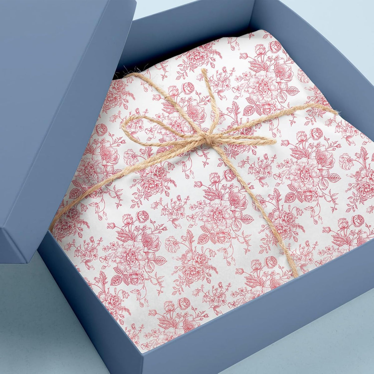 JarThenaAMCS 100 Sheets Floral Tissue Paper Rose Gold Flower Gift Wrapping Paper Vintage Decorative