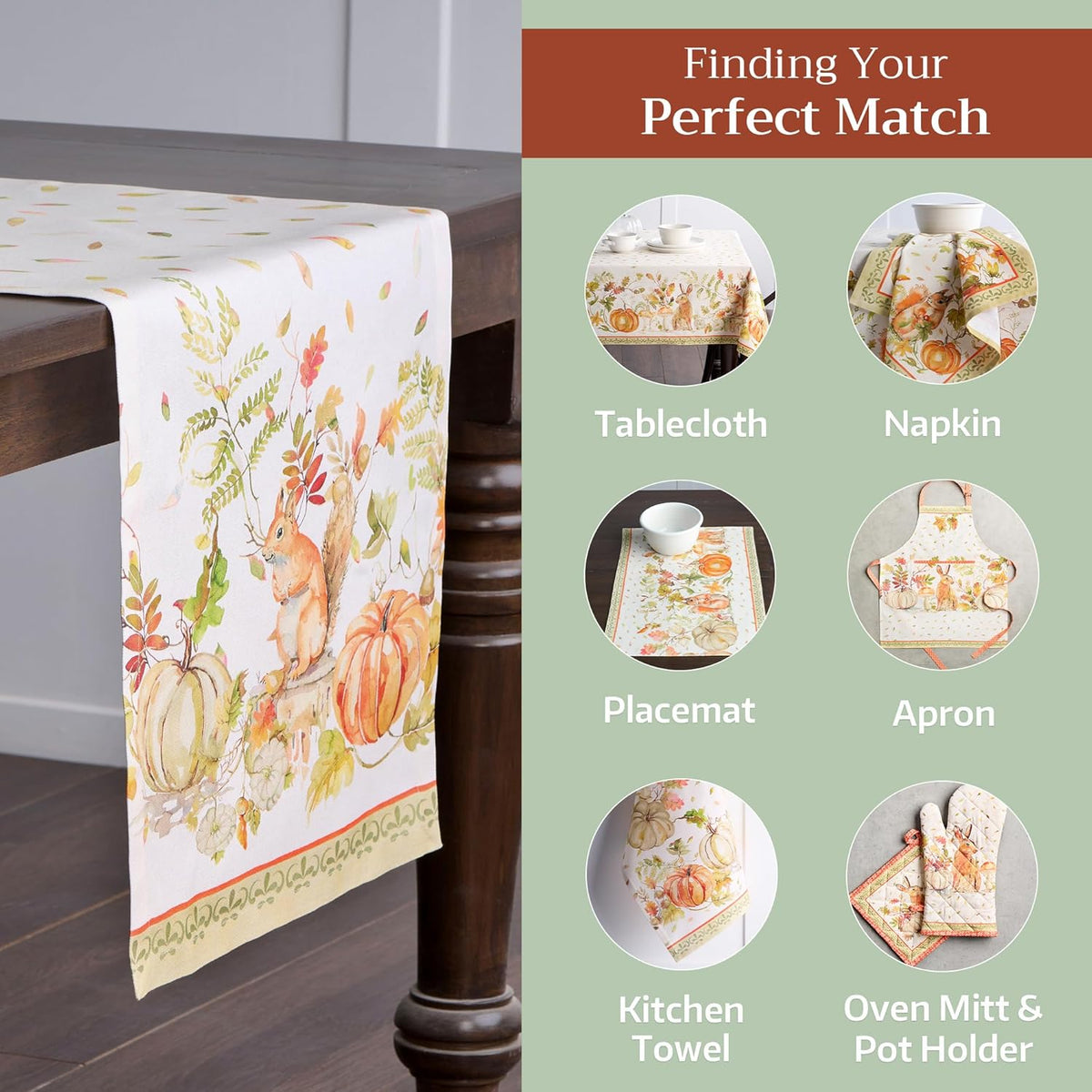 Maison d' Hermine Table Runner 100% Cotton Single Layer Table Runners 108 inches Long Decorative