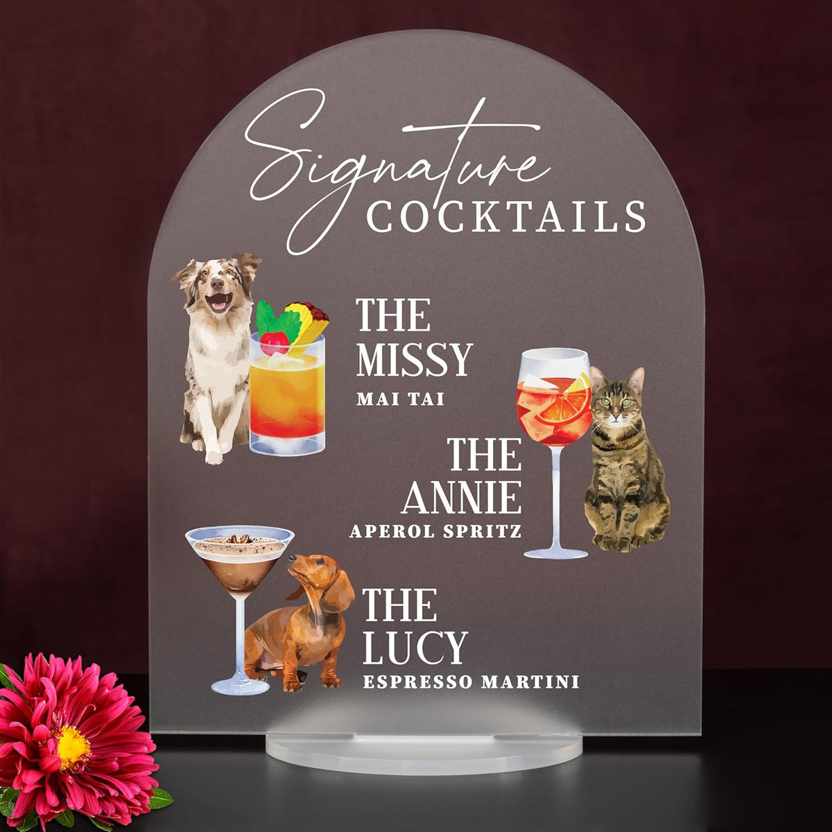 Pet Signature Drink Wedding Signs