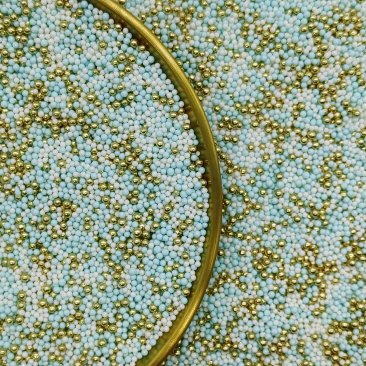 Edible Blue & White & Super Gold Pearl Sugar Sprinkles Candy 2mm Mini Pearls Cake Decorations