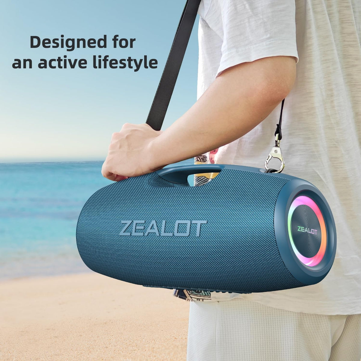 ZEALOT Bluetooth Speaker,120W Wireless Speakers with Booming Bass,IP67 Waterproof Speaker with LED