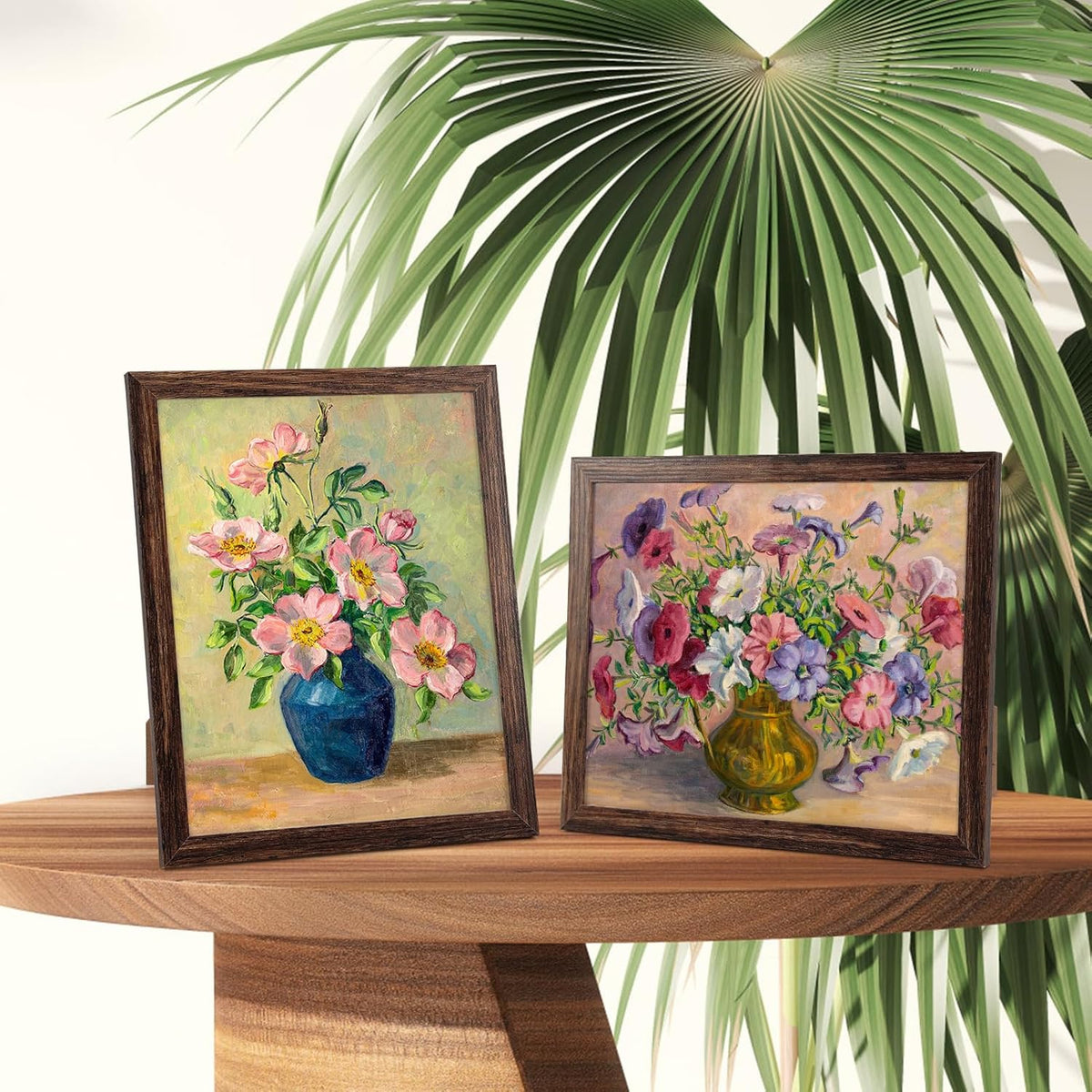 PETAFLOP Wooden Bulk 8x10 Picture Frame Set of 18, Rustic Brown Photo Frames Fits 8 by 10 for Wall