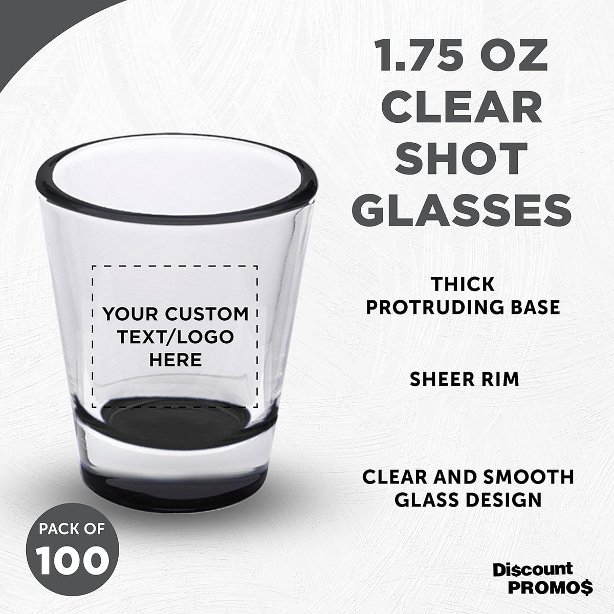 Custom Shot Glasses 1.75 oz. Set of 100, Personalized Bulk Pack - Great for Wedding Favors