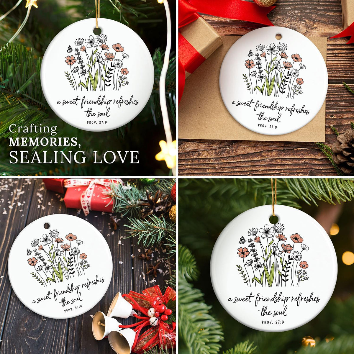 HEXMOZ Friend Ornament - Christian Friendship Gifts for Women, Best Friend Religious, Inspirational