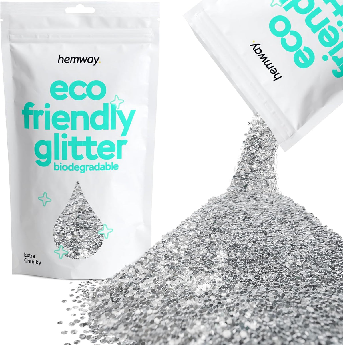 Hemway Eco Friendly Biodegradable Glitter 100g / 3.5oz Bio Cosmetic Safe Sparkle Vegan for Face