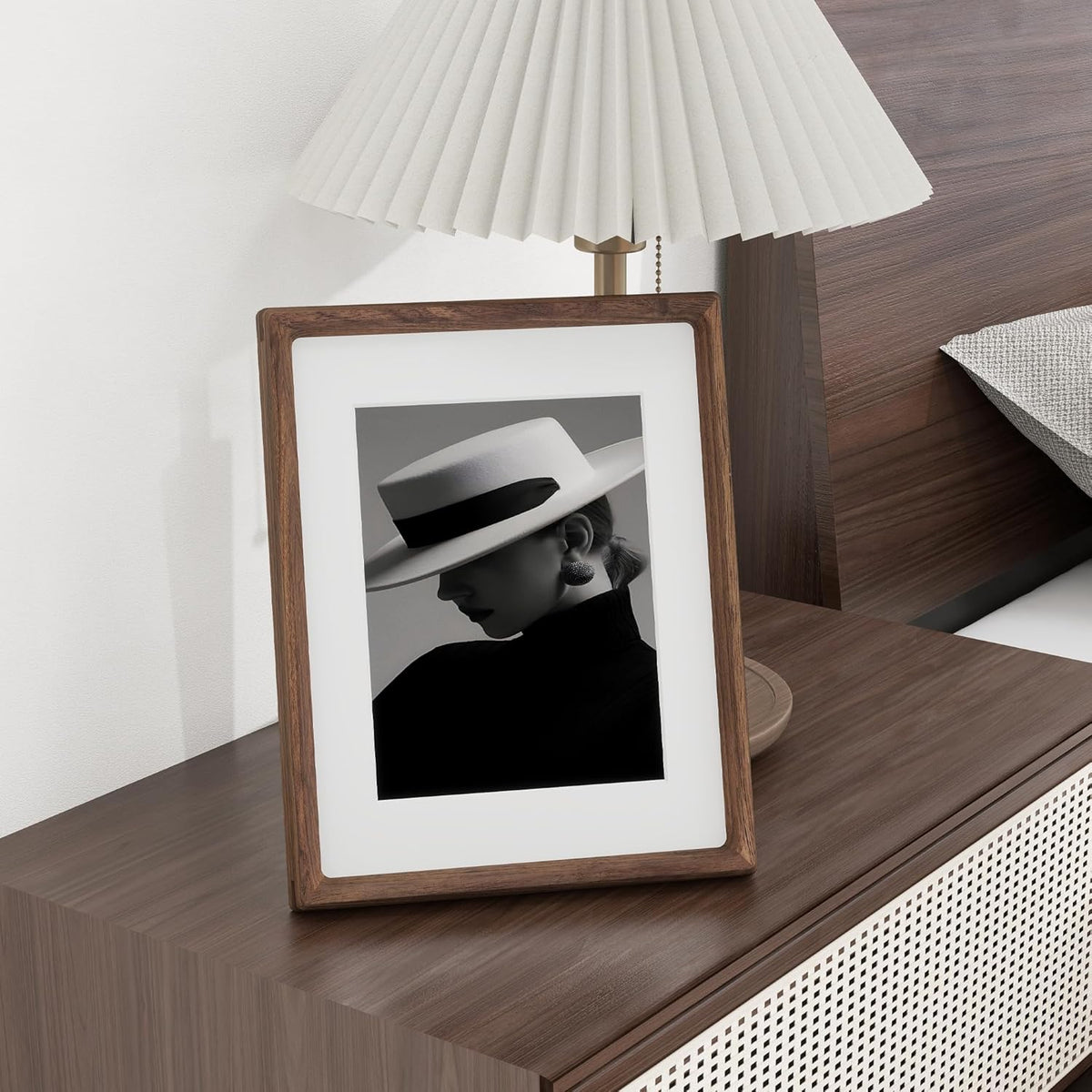 8.5x11 Picture Frame USA-Sourced Natural Walnut Wood Solid Original Wood Photo Frame Handcrafted